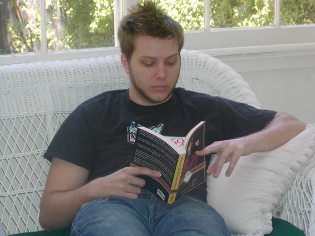 5-31-05 steve reading sunroom