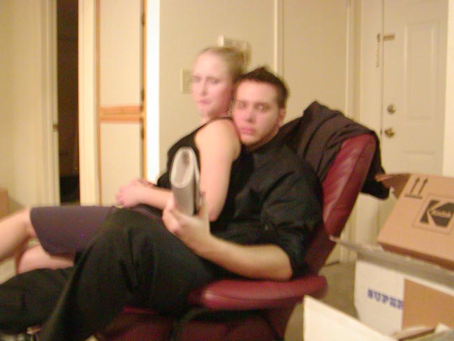 Dec 11 '04 steve and amy sharing a seat