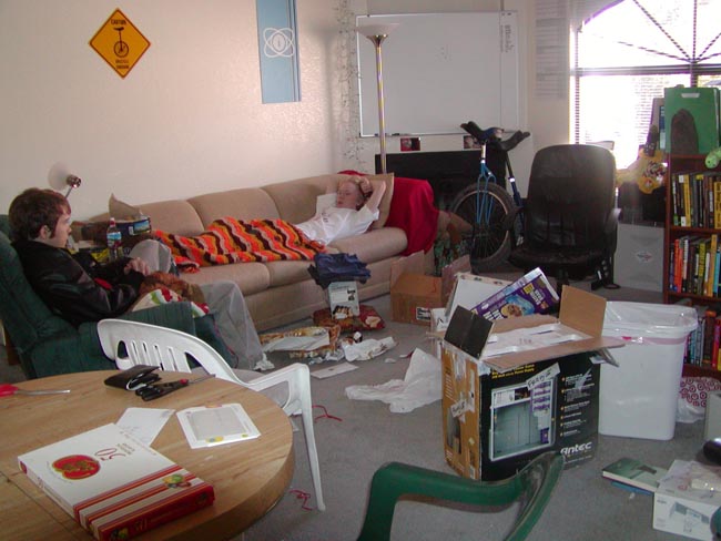 dec 26 05 - wrapping paper mess