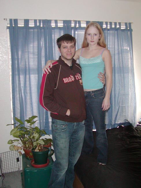 dec 4 05 - amy & steve & curtains standing2