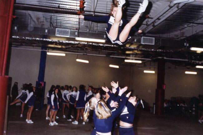midd cheer - i'm the blond - left, ponytail